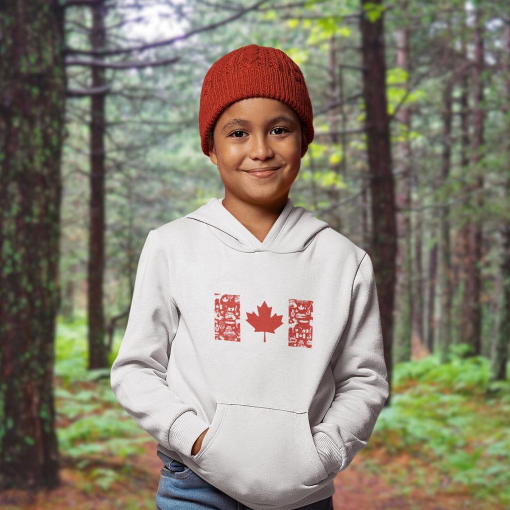Kids Hoodie - Canadian Symbols Flag