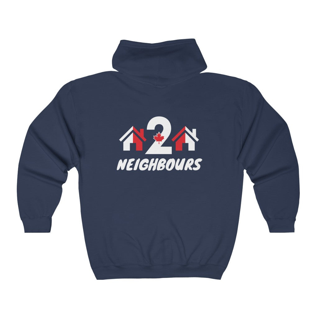 2 Neighbours Unisex Zip Up Hoodie - Oh Canada Shop